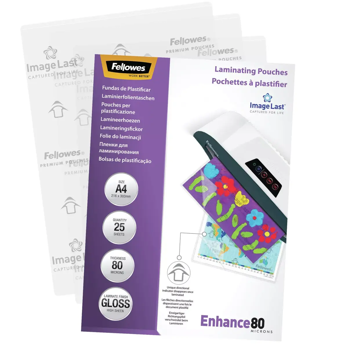 Fellowes ImageLast A4 80 Micron Laminating Pouch - 25 pack Photo 4