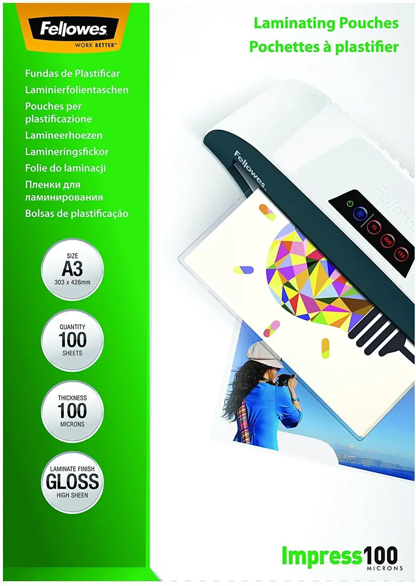Fellowes A4 Laminator Pouches 100 pcs 100 µm Photo 2