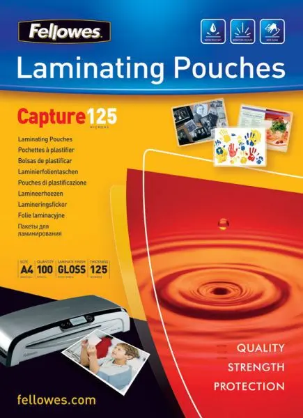 Laminēšanas maisiņš Fellowes Glossy Pouches A3