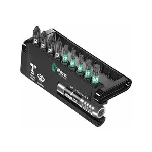 Screwdriver bit set Wera 05057417001 10 pcs Pozidriv Torx 1/4" hex shank 75 mm and 25 mm lengths