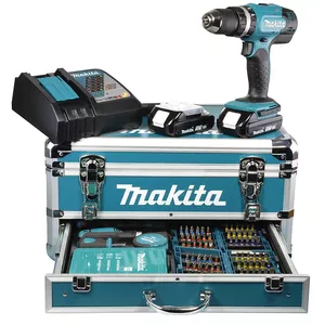 Аккумуляторная дрель Makita DHP453RFX2 — 18 В, 3.0 А·ч (2 аккумулятора), патрон 13 мм, сверление дерева 36 мм, 2 скорости, 1.7 кг