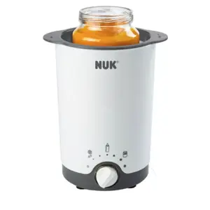 Elektriskais pudelīšu sildītājs NUK Thermo 3in1, 100 W, 220–240 V, rotācijas vadība, melns/balts