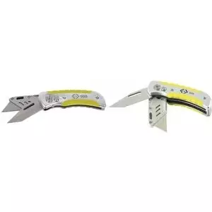 Utility cutter c.k tools T0955 ergonomic aluminum handle foldable with 2 blades