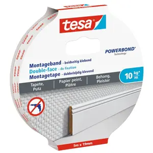 Mounting tape TESA 77743-00000-00 5 m White 19 mm