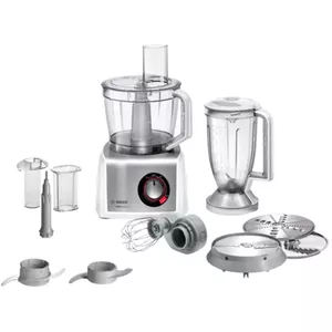 Food processor Bosch MC812S814, 1250 W, 3.9 L bowl, stainless steel/white, variable speed, rotary control