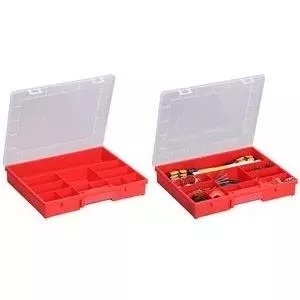 Storage box allit EuroPlus Basic 37/12 red polypropylene impact resistant – 37 compartments