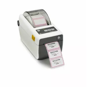 Etiķešu printeris Zebra ZD410 — tiešā termodrukā, 203x203 DPI, 152 mm/s, 56 mm maksimālā platums, Ethernet un Bluetooth, balts