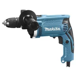 Electric drill Makita HP1631, 710 W, 3200 RPM, keyless 13 mm chuck, hammer function, 2 kg, Black/Turquoise