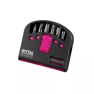 Screwdriver bit set Rittal AS 4053.420 — 6 pcs, Phillips PH1/PH2/PH3 and Torx tips