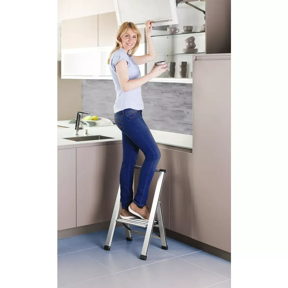 Household ladder WENKO Aluminium design folding stepladder 1-step Photo 5