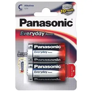 Щелочные батарейки C (LR14) Panasonic Everyday Power, 2 шт.