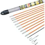 Cable pulling rod accessories set, c.k tools T5440, 7-piece including flexible guide head and adapter pieces