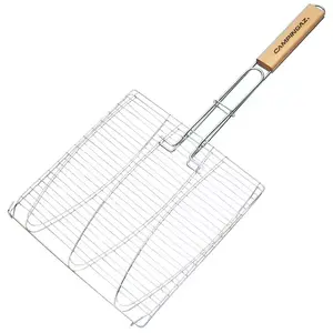 Grill basket Campingaz 205630, square 280×280 mm, wooden handle, for fish and vegetables
