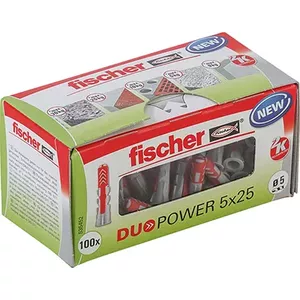 Fischer DUOPOWER 5 x 25 LD dībelis 100 pcs Plastmasa Apaļš