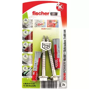 Fischer 535477 enkurs un dībelis 2 pcs Skrūvju un dībeļu komplekts 50 mm