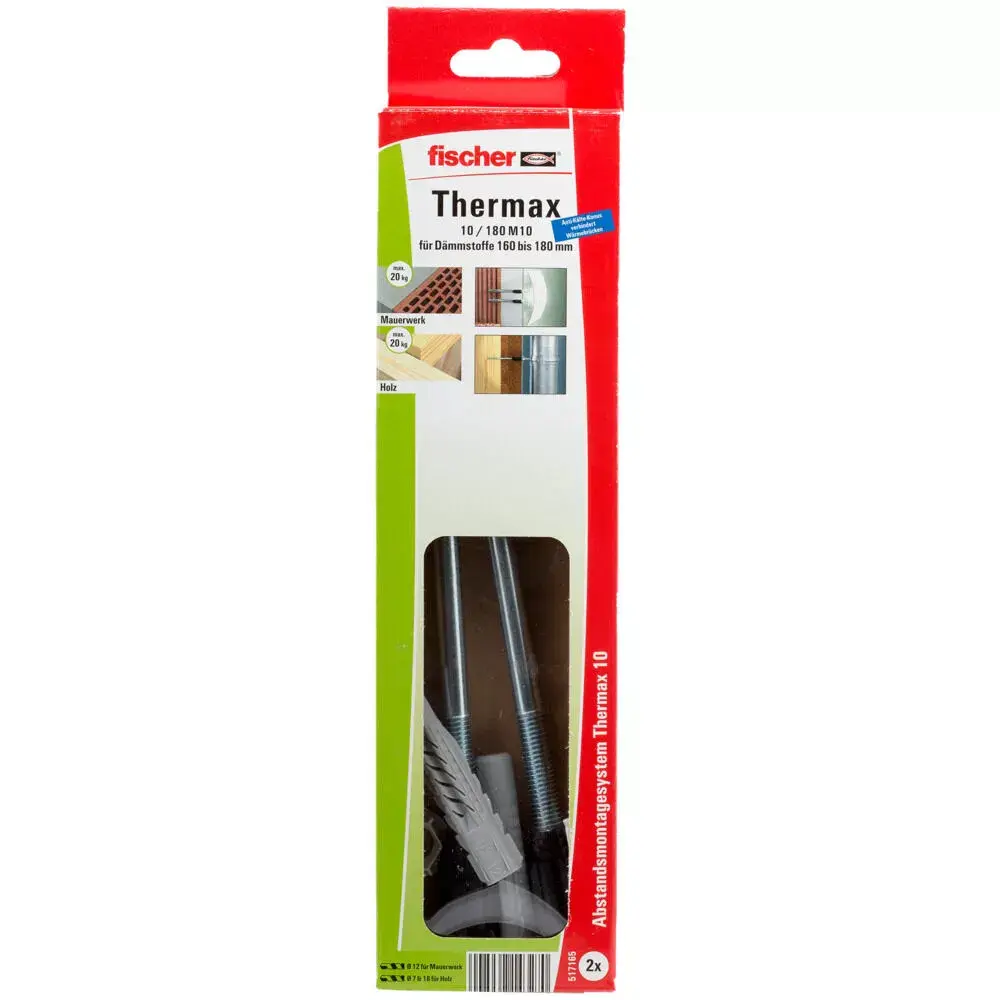 Skrūvju un sienas dībeļu komplekts Fischer TherMax 10/180 M10 (2) Photo 2
