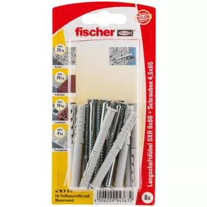 Fischer 94363 enkurs un dībelis 8 pcs Skrūvju un dībeļu komplekts 60 mm