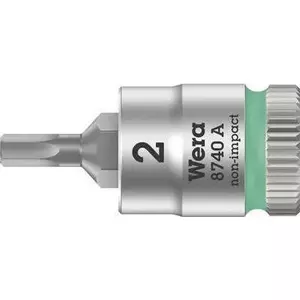 Socket bit Wera 8740 a 2 mm 1/4" for screwdriving – steel, precision fit