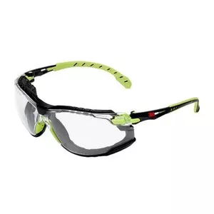 Safety goggles 3M S1CGC1 — plastic frame, transparent lens, black/green, CE certified