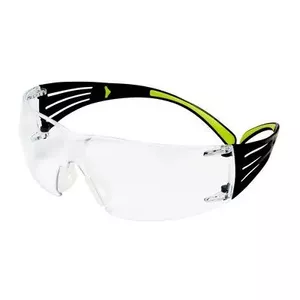 Safety goggles 3M SF4000CC1 — plastic protective eyewear, transparent lens, black/green
