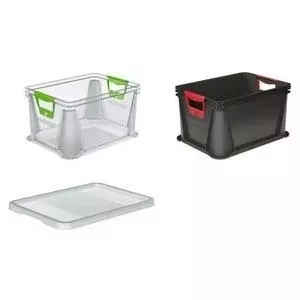 Storage box keeeper Luis 39×29×22 cm, 20 L, transparent