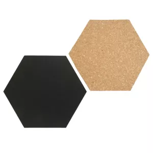 Fixed bulletin board Securit FB-CB-HEX – cork & metal, 155×179×3 mm, pack of 7