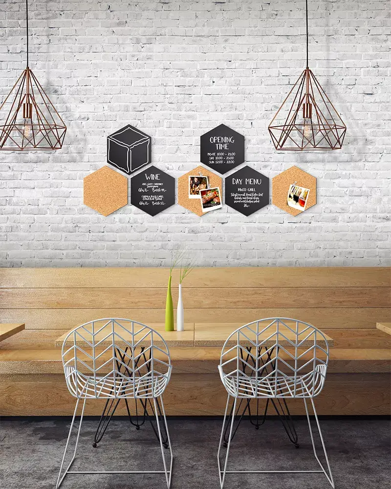 Securit FB-CB-HEX fixed cork & metal bulletin board Photo 3