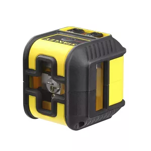 Line laser level STANLEY Cross 90 — red cross beam, 12 m range, ±0.5 mm/m, self-levelling ±4°, AA battery, 1/4" tripod thread