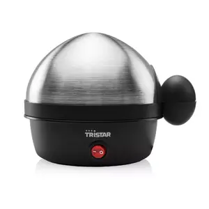 Egg boiler Tristar EK-3076 — 7-egg capacity, auto power-off, black/stainless steel, 175×175×161 mm