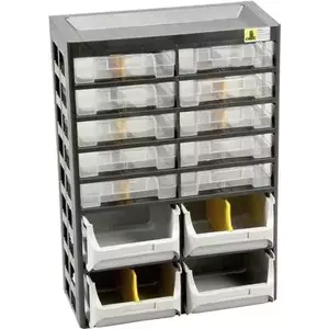 Uzglabāšanas kaste allit VarioPlus Basic D 21 — izmēri 305×435×170 mm, melna