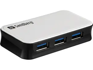 Sandberg 133-72 USB 3.0 концентратор с 4 портами USB Type-A интерфейсы хост-интерфейс USB Micro-B скорость передачи данных 5000 Мбит/с