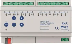 MDT JAL-0810.02 Jalousieaktor 8-fach for roller shutter motors 230 VAC up to 600 W, 8 channels, 10 A