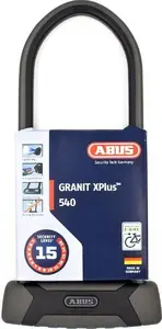 U-lock ABUS 540/160HB300 GRANIT X Plus — high-security bicycle lock, black, with code card (MPN 11179)