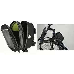 Top tube bike bag FISCHER 86279 — compact storage, 85% polyester 15% PVC, for mounting on bicycle frame