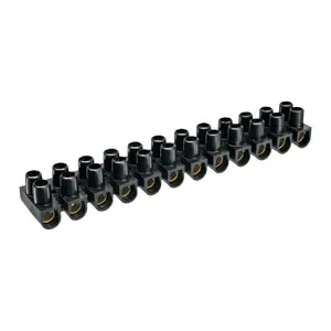 InLine Terminal Strip 6mm² 12 Port Black 10 pcs 44006B