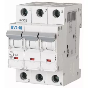 Eaton PXL-B16/3 automātiskais slēdzis, 3-polu, 16A, B tips, 400V, 10kA