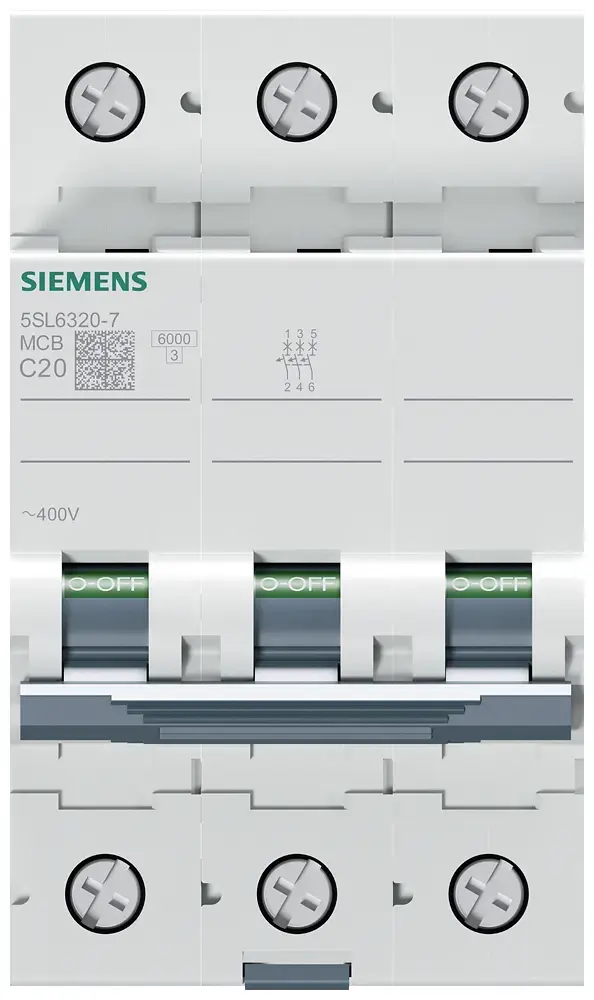 Siemens 5SL63207 5SL6320-7 Leitungsschutzschalter 3polig 20 A 400 V circuit breaker 5SL6320-7 Photo 2