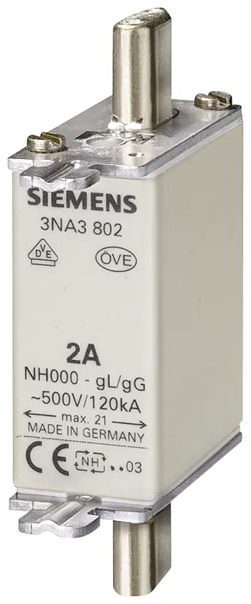 Siemens LV HRC Drošinātājs NH000 3NA3822
