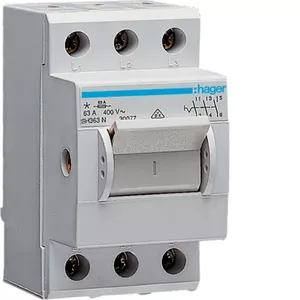 Hager SH363N 3-Pole Electrical Switch 63A 400V