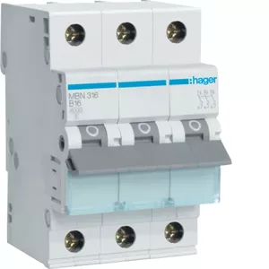 Автоматический выключатель Hager MBN316 3P 16 А 50-60 Гц