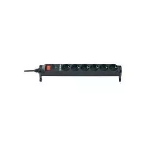 Сетевой фильтр Renkforce 615F-CMB — защита от перегрузок, 6 розеток, чёрный