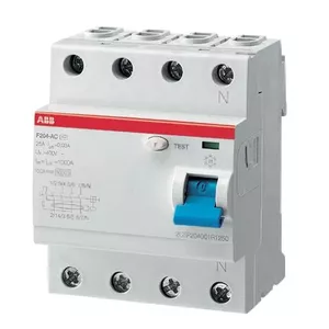 ABB F204 A-63/0.03 Residual Current Circuit Breaker, 4-Pole, 63A, 30mA, Type A