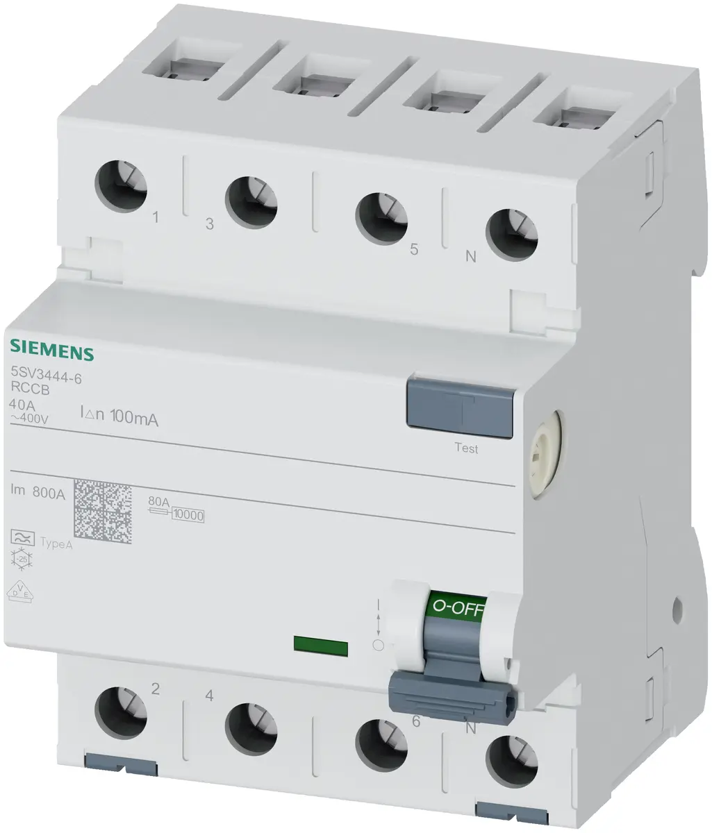 Siemens 5SV3444-6 Noplūdes strāvas ķēdes pārtraucējs