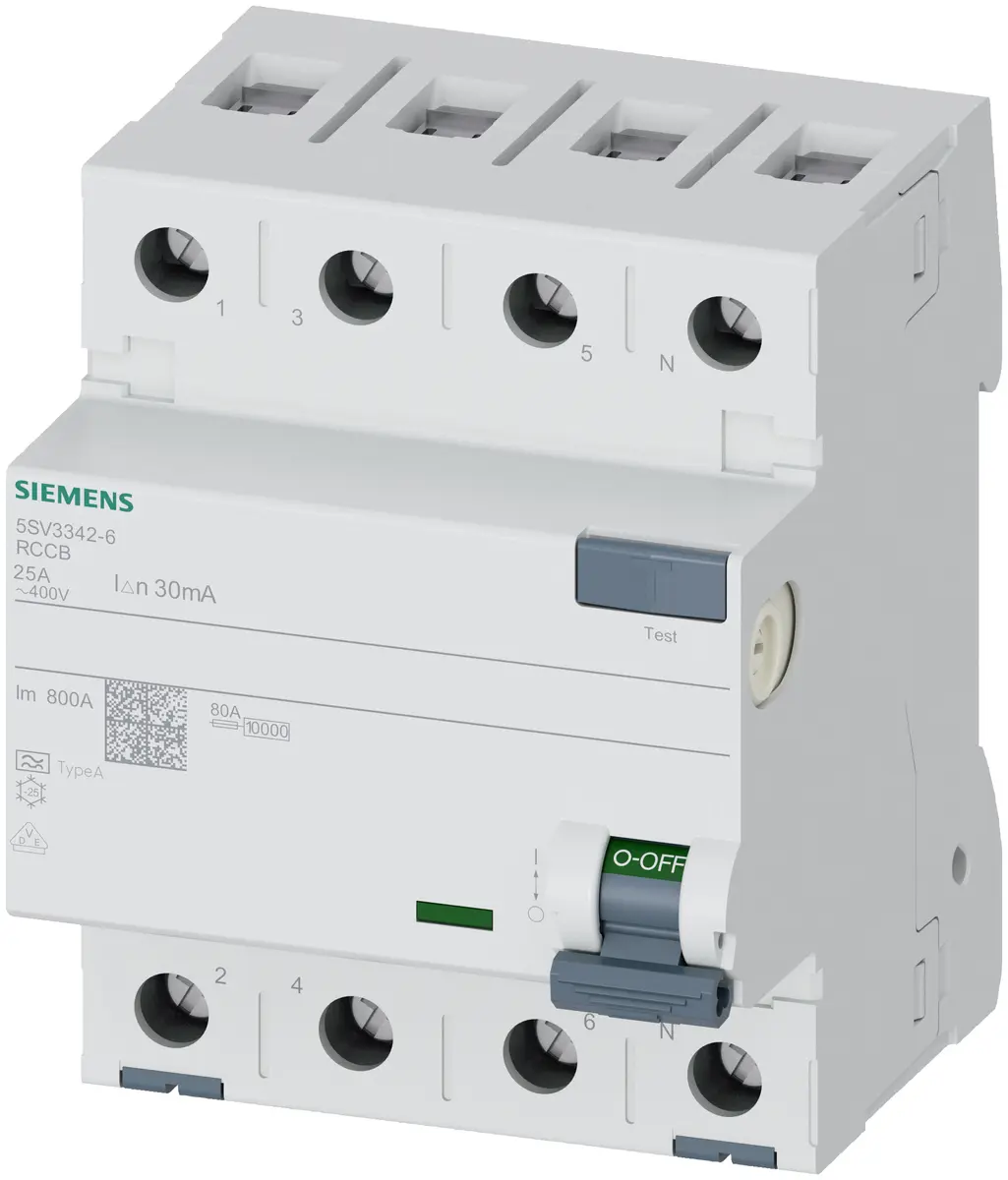 Siemens 5SV3342-6 noplūdes strāvas automātslēdzis 4P