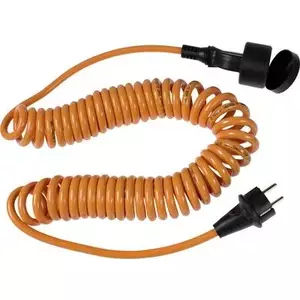 Spirālveida pagarinātājs AS Schwabe 70413, izvelkams 1–5 m, H07BQ-F 3G1,5, 230 V, oranžs