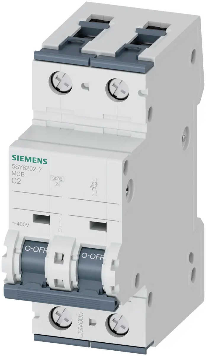 Siemens 5SY6202-7 divu polu automātiskais slēdzis