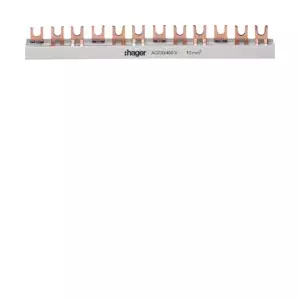 Circuit breaker accessory Hager KDN363B — 3-phase connection rail / busbar, for 57 modules