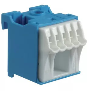 Hager KN06N Terminal Block, 63A, 6 Connections, Blue and White