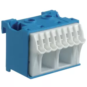 Hager KN10N Terminal Block, 63A, 10 Connections, Blue and White