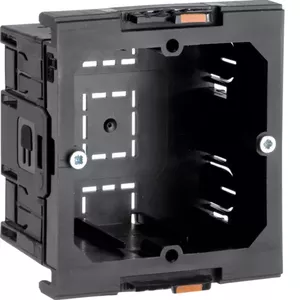Hager G2850 Single Installation Outlet Box, Front Mounting, Black